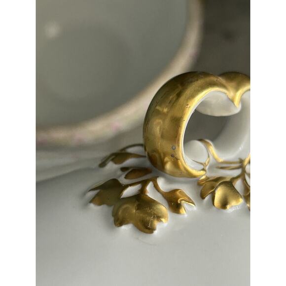 Vintage Wm. Guerin & Co. France Limoges Pink Rose Covered Round Serving Bowl - Picture 5 of 16